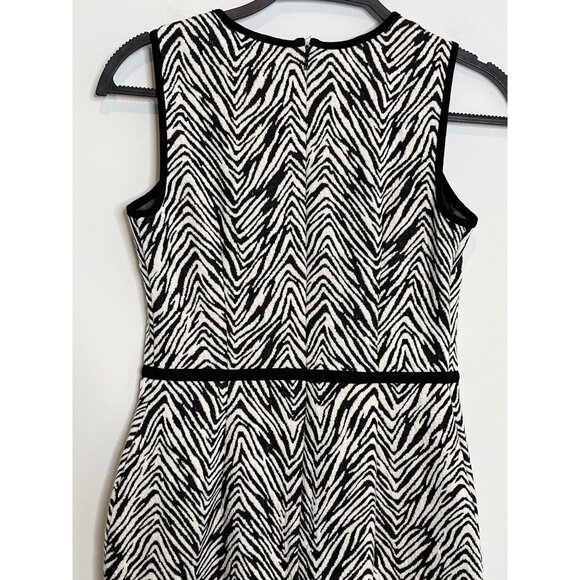 Ann Taylor Zebra Print Sheath Dress Petite 2P Black White Sleeveless Work - Picture 10 of 12